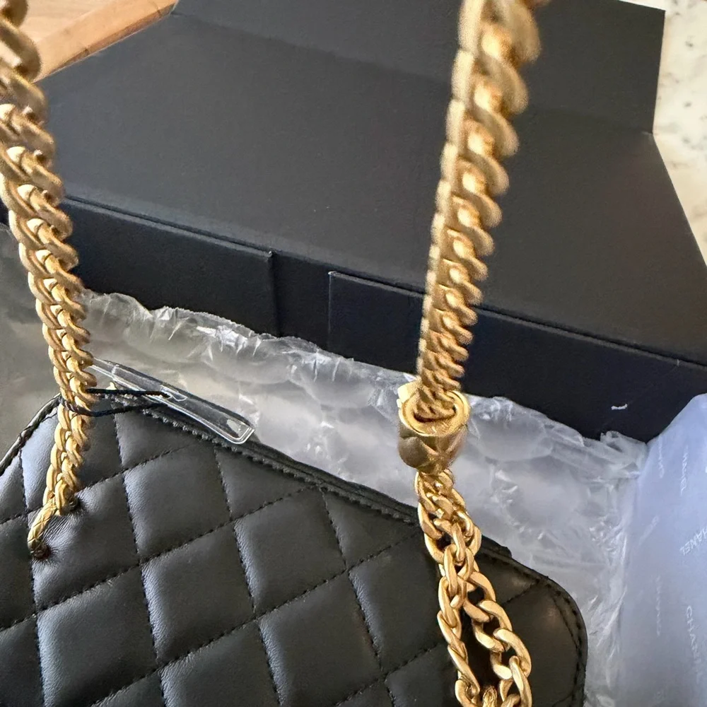 CHANEL small Vanity Crossbody with Gold Chain